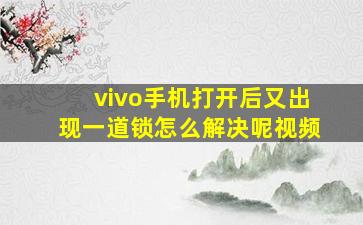 vivo手机打开后又出现一道锁怎么解决呢视频