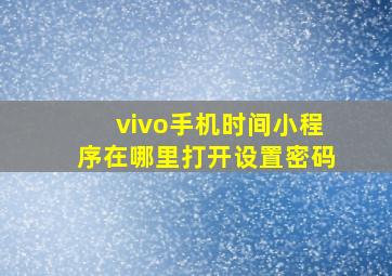 vivo手机时间小程序在哪里打开设置密码