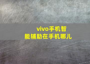 vivo手机智能辅助在手机哪儿