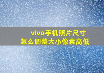 vivo手机照片尺寸怎么调整大小像素高低