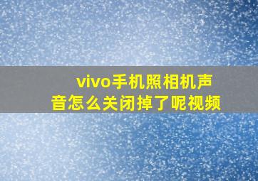 vivo手机照相机声音怎么关闭掉了呢视频