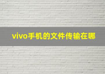 vivo手机的文件传输在哪