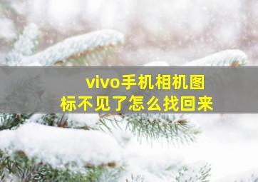 vivo手机相机图标不见了怎么找回来