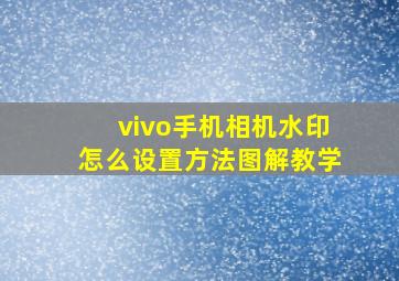 vivo手机相机水印怎么设置方法图解教学