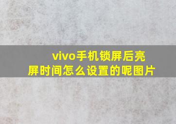 vivo手机锁屏后亮屏时间怎么设置的呢图片