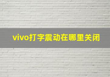 vivo打字震动在哪里关闭