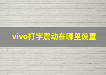 vivo打字震动在哪里设置