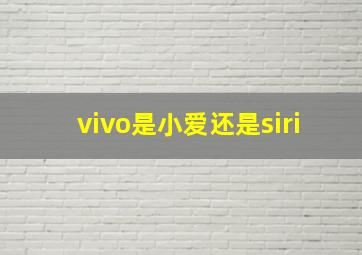 vivo是小爱还是siri