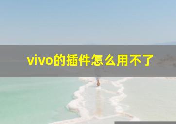 vivo的插件怎么用不了