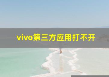 vivo第三方应用打不开