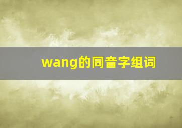 wang的同音字组词