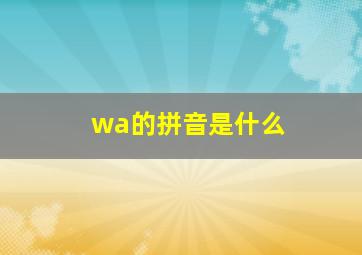 wa的拼音是什么