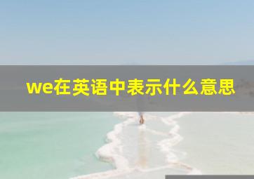 we在英语中表示什么意思