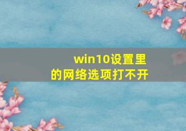 win10设置里的网络选项打不开