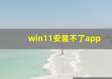 win11安装不了app