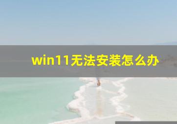 win11无法安装怎么办