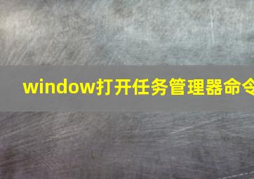 window打开任务管理器命令