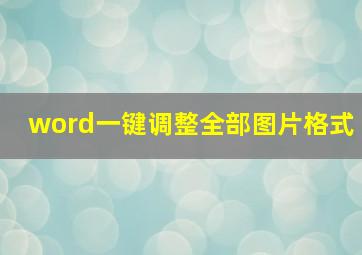 word一键调整全部图片格式