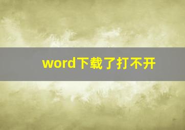 word下载了打不开