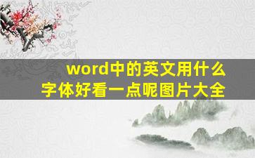 word中的英文用什么字体好看一点呢图片大全