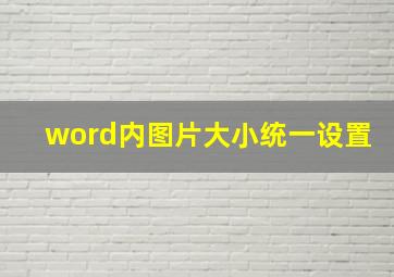 word内图片大小统一设置