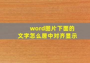 word图片下面的文字怎么居中对齐显示