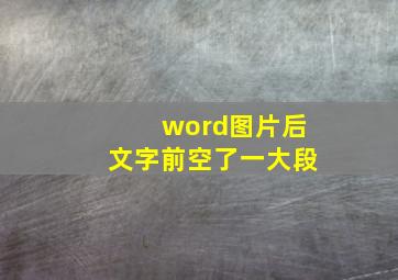 word图片后文字前空了一大段