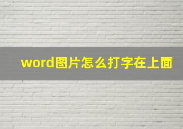 word图片怎么打字在上面