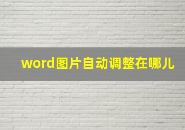 word图片自动调整在哪儿