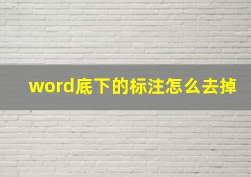 word底下的标注怎么去掉