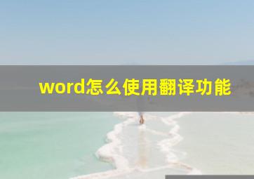 word怎么使用翻译功能