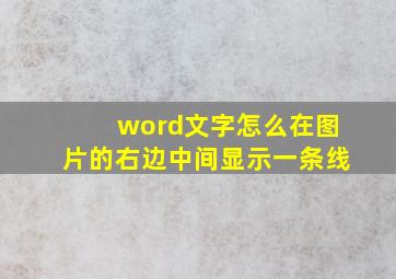 word文字怎么在图片的右边中间显示一条线