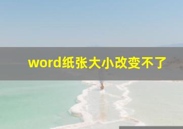 word纸张大小改变不了