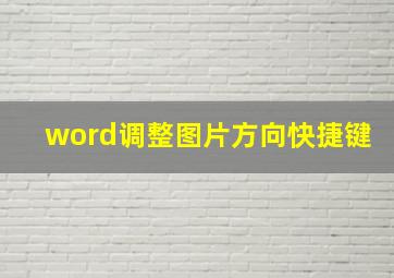 word调整图片方向快捷键