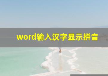 word输入汉字显示拼音