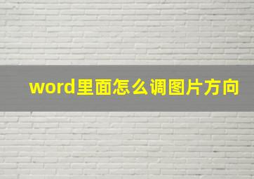 word里面怎么调图片方向