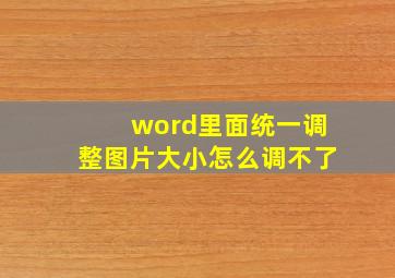 word里面统一调整图片大小怎么调不了