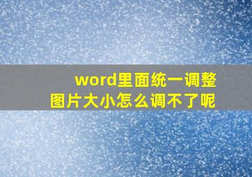 word里面统一调整图片大小怎么调不了呢