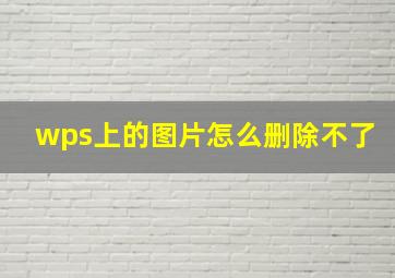 wps上的图片怎么删除不了