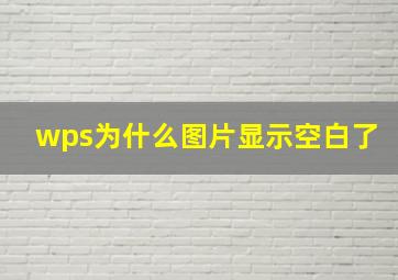 wps为什么图片显示空白了