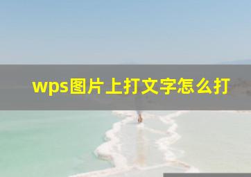 wps图片上打文字怎么打