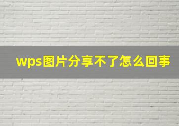 wps图片分享不了怎么回事