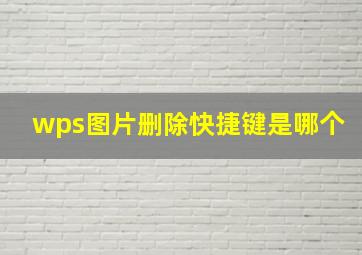 wps图片删除快捷键是哪个