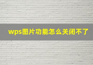 wps图片功能怎么关闭不了