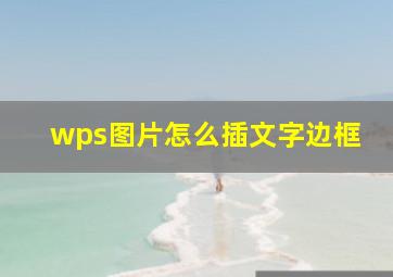 wps图片怎么插文字边框