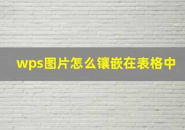 wps图片怎么镶嵌在表格中