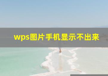 wps图片手机显示不出来