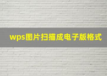 wps图片扫描成电子版格式