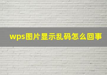 wps图片显示乱码怎么回事