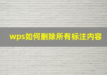 wps如何删除所有标注内容